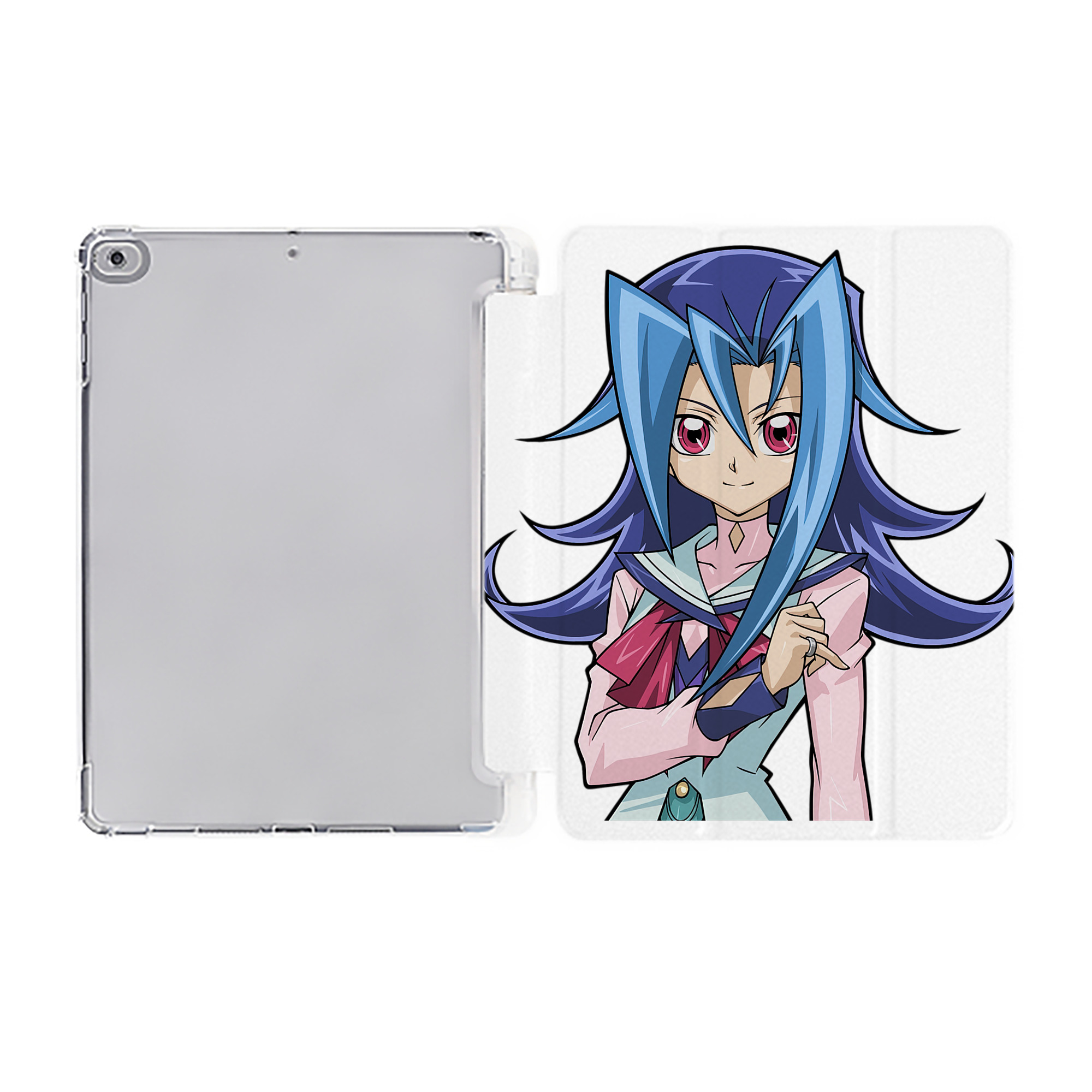 （画像用） 遊☆戯☆王 Yu-Gi-Oh! IPad ケース ペン収納付き 三つ折りスタンド PUレザー×シリコン 対応機種9.5/10.5/10.9インチ